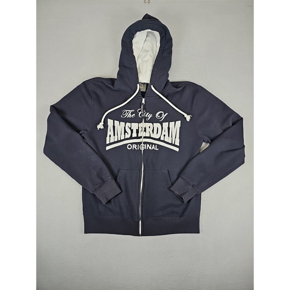 Robin Ruth Other - Robin Ruth Amsterdam Full Zip Hoodie Men's Medium‎ Navy Blue Embroidered